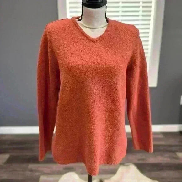 AKA Eddie Bauer Vintage Rust Orange Wool Sweater Women - Size Large - Picture 1 of 4